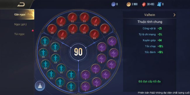 Bảng ngọc cho các tướng mọi vị trí