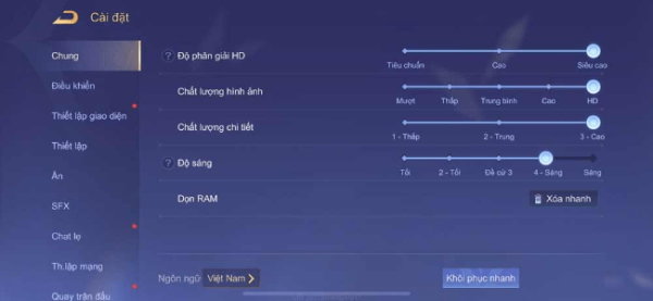 Tùy chỉnh độ phân giải HD và chất lượng hình ảnh